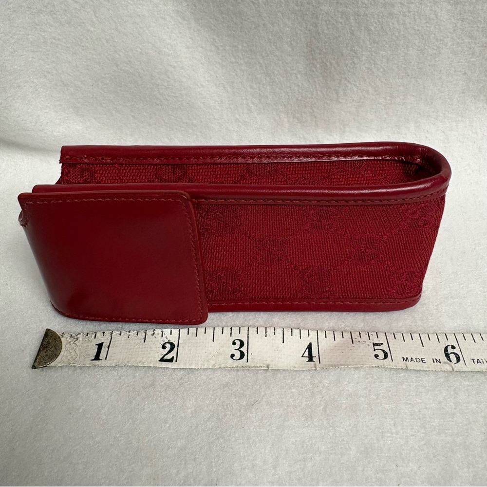 VTG GUCCI Red Belt Pouch Case GG Print Clip Old Cell Phone Pouch - Picture 7 of 15